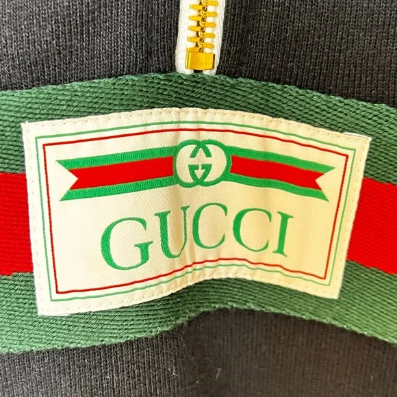 Gucci Black Hoodie with Green and Red Stripe - Picture 8 of 11